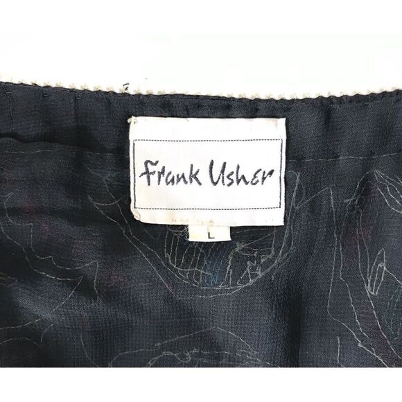 Vintage Frank Usher 70s 80s Black Sequin Beaded Silk Cardigan Jacket - Picture 12 of 13